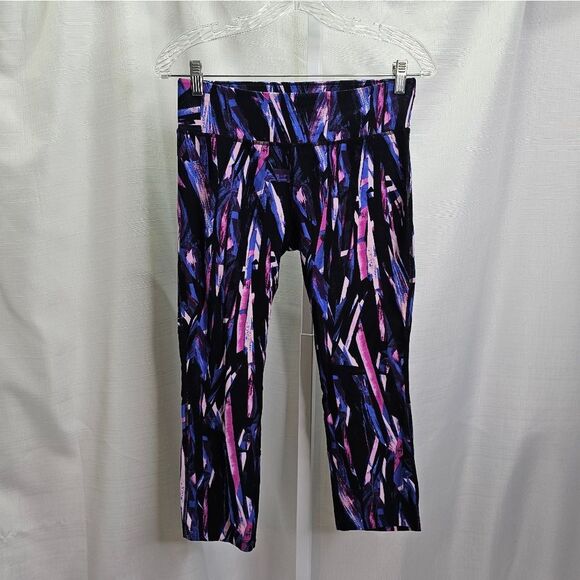 Calvin Klein Performance Purple Abstract Mesh Leggings Size Medium - Picture 1 of 9